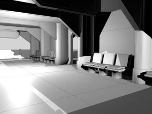 scifi tram station 3D Model
