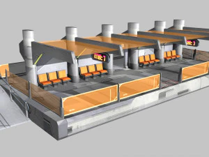 scifi tram station 3D Model