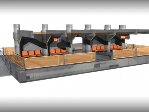 scifi tram station 3D Model
