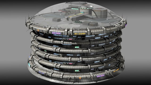 dome district 2 Modello 3D .c4d .max .obj .3ds .fbx .stl .blend 