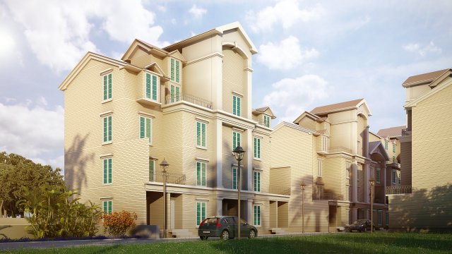 residential buildings001 3D 模型 .c4d .max .obj .3ds .fbx .stl .blend 