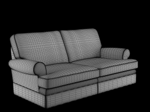 realistic sofa collection arm chair and two seater sofa 3D Modell