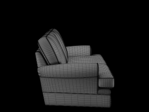 realistic sofa collection arm chair and two seater sofa 3D Modell