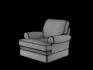 realistic sofa collection arm chair and two seater sofa 3D Modell