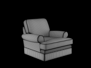 realistic sofa collection arm chair and two seater sofa 3D Modell