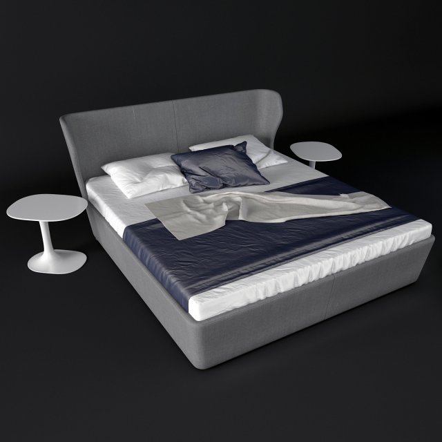 bb italia papilio bed 3D-Modell .c4d .max .obj .3ds .fbx .stl .blend 