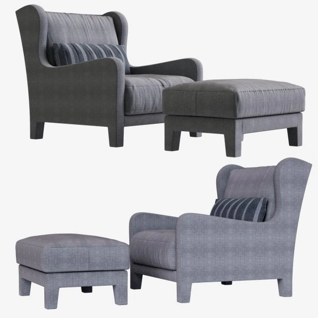 armchair foster soft meridiani h90 x l88 x d97 3D Model .c4d .max .obj .3ds .fbx .stl .blend