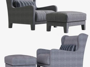 armchair foster soft meridiani h90 x l88 x d97 3D Model