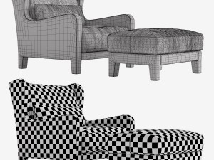 armchair foster soft meridiani h90 x l88 x d97 3D Модель