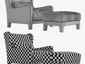armchair foster soft meridiani h90 x l88 x d97 3D Model