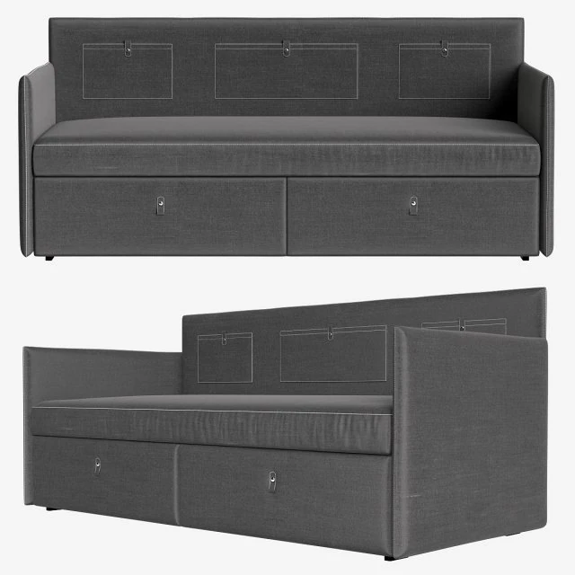 sofa gramercy home french bed 3D Model .c4d .max .obj .3ds .fbx .stl .blend 