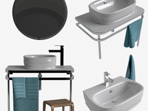 artceram azuley sinks set 3D Model