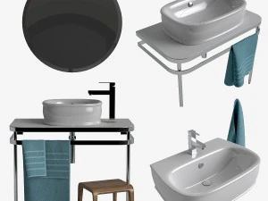conjunto de lavabos artceram azuley Modelo 3D