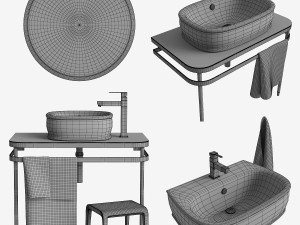 artceram azuley sinks set Modèle 3D