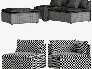 sofa made victor full set 3D Model