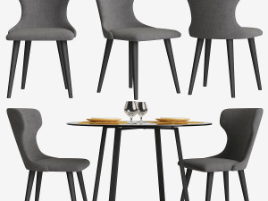 chair made bjorg table haku 3D Модель