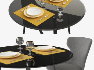 chair made bjorg table haku 3D Model