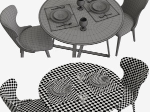 chair made bjorg table haku 3D 모델