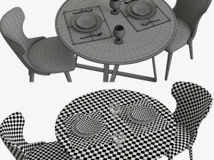 chair made bjorg table haku 3D Model