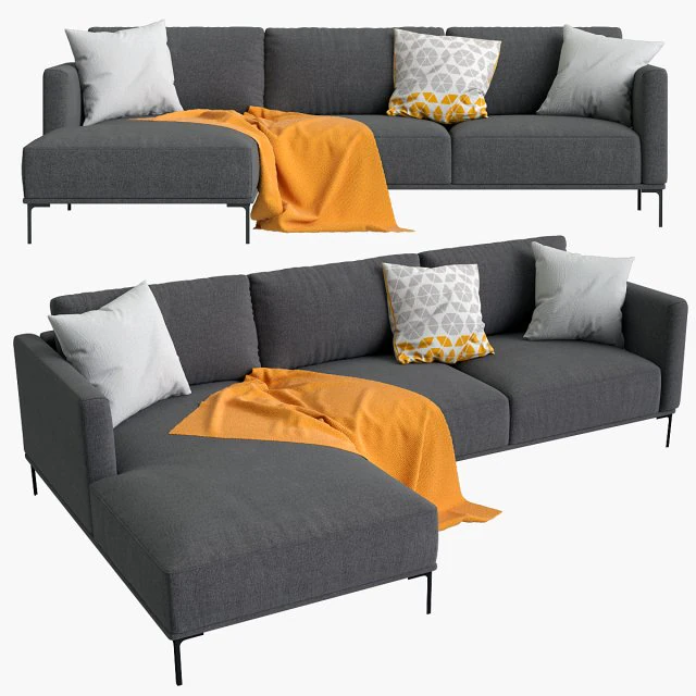 sofa made milo corner 3D Model .c4d .max .obj .3ds .fbx .stl .blend 