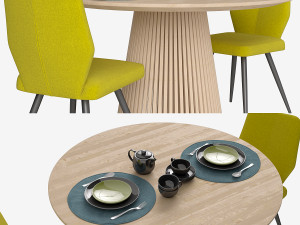 chair tina table jeanette la forma julia grup Modello 3D