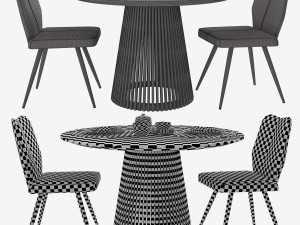 chair tina table jeanette la forma julia grup Modello 3D