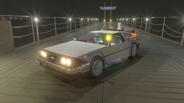 delorean back to the future 3D Model .c4d .max .obj .3ds .fbx .stl .blend 