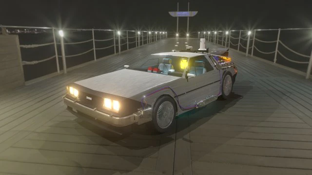 delorean back to the future 3D Model .c4d .max .obj .3ds .fbx .stl .blend