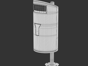 swiss street stainless steel garbage can with dog plastic bags 3D Model