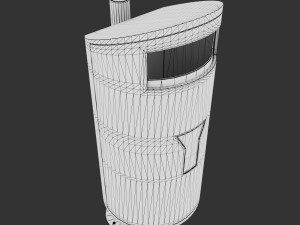 swiss street stainless steel garbage can with dog plastic bags 3D Model