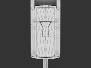 swiss street stainless steel garbage can with dog plastic bags 3D Model