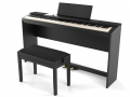 digital black piano keyboard with piano bench 3D Models