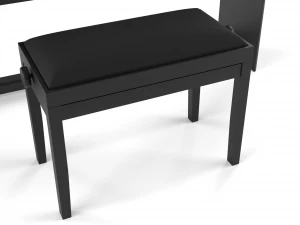 digital black piano keyboard with piano bench 3D Model