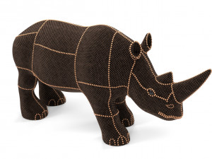 pearl rhino decoration statue Model 3D