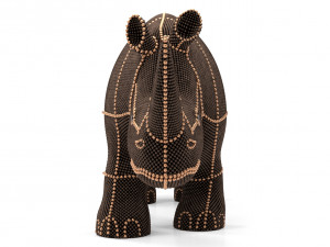 pearl rhino decoration statue Modelo 3D