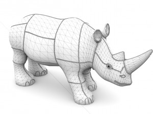 pearl rhino decoration statue Modelo 3D