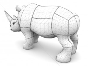 pearl rhino decoration statue Modelo 3D