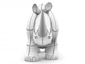 pearl rhino decoration statue Modelo 3D