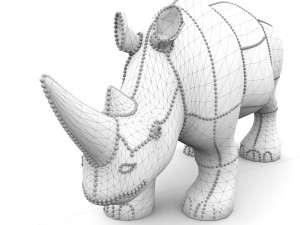 pearl rhino decoration statue Modelo 3D