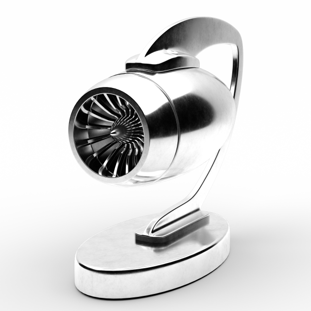 jet engine statue metal decoration Modelo 3D .c4d .max .obj .3ds .fbx .stl .blend 