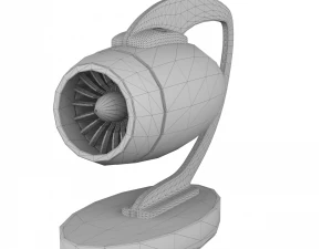 jet engine statue metal decoration 3D Model