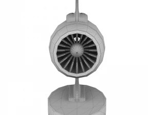 jet engine statue metal decoration 3D Model