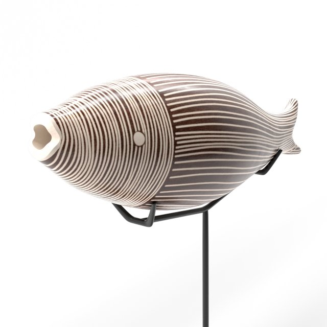 fish wooden painted decoration for interiors 3D Model .c4d .max .obj .3ds .fbx .stl .blend
