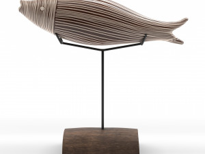 fish wooden painted decoration for interiors 3D Model