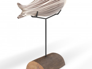 fish wooden painted decoration for interiors 3D Model