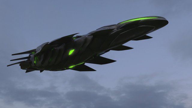 alien spaceship Model 3D .c4d .max .obj .3ds .fbx .stl .blend 