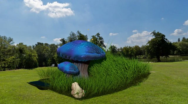 blue mushroom 3D Model .c4d .max .obj .3ds .fbx .stl .blend 