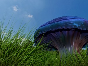 blue mushroom Modello 3D