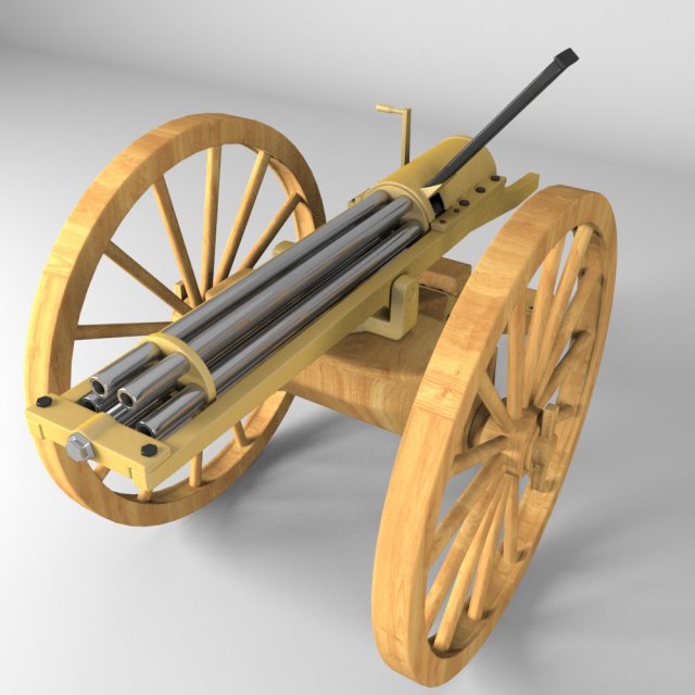 pulemiot gatlinga Model 3D .c4d .max .obj .3ds .fbx .stl .blend 