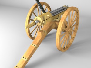 pulemiot gatlinga Model 3D